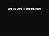 Download Cannabis Sativa for Health and Hemp Ebook Free