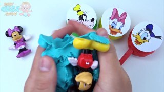 Lollipop Play Doh Clay Surprise Toys Donald Duck Rainbow Learn Colors Mickey Mouse Pluto the Pup