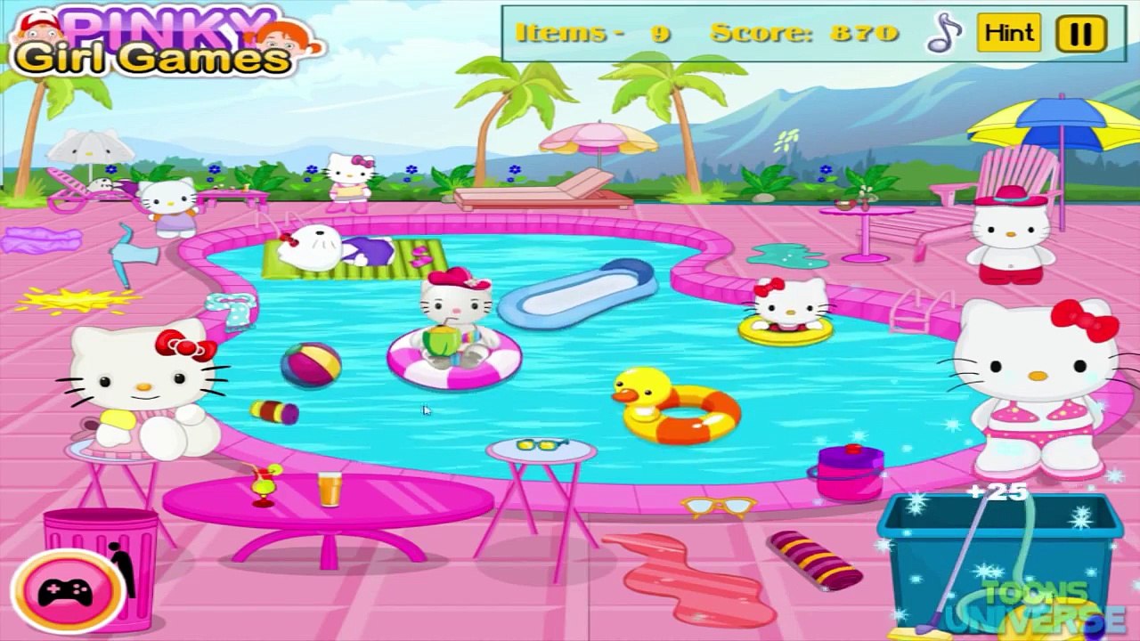  Hello Kitty Messy Swimming Pool Cleaning Full 2015 Game for Children Part 7
