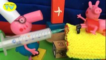 Peppa Pig gets a shot toys Doctors case ambulance visiting hospital playset review new ep