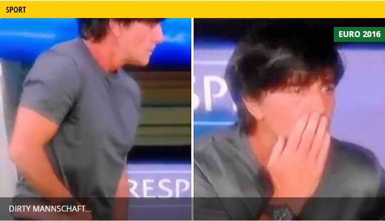 Joachim Low touch his private area and bottom & sniff it mid-game