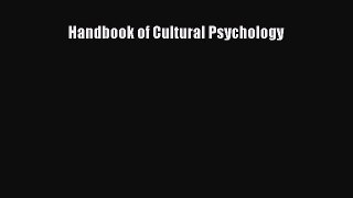 Read Handbook of Cultural Psychology Ebook Free