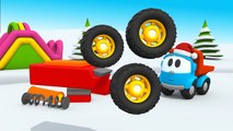 Leo the Truck -  SNOWPLOW - Toy Trucks Cartoons for Kids Tutitu style