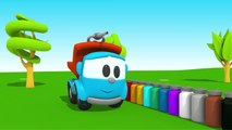 Leo the Truck - Trucks Learn Colors - Leo Junior Paints Lifty Loader - Toy Trucks Cartoons for Kids Tutitu style