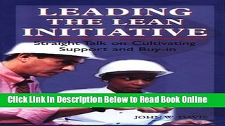Download Leading the Lean Initiative: Straight Talk on Cultivating Support and Buy-in