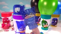PJ MASKS Balloon Toy Surprise Cups! Disney Jr Catboy, Owlette, Gekko, Luna Girl, Romeo