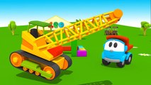 Leo the Truck -Leo's House SMASH UP - Crane Construction - Toy Trucks Cartoons for Kids Tutitu style
