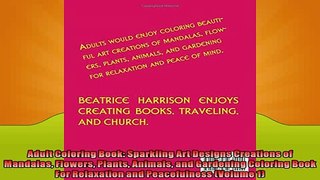 EBOOK ONLINE  Adult Coloring Book Sparkling Art Designs Creations of Mandalas Flowers Plants Animals  FREE BOOOK ONLINE