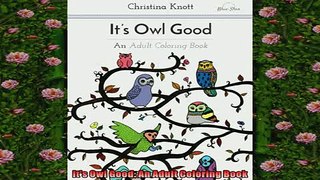 FREE DOWNLOAD  Its Owl Good An Adult Coloring Book  FREE BOOOK ONLINE
