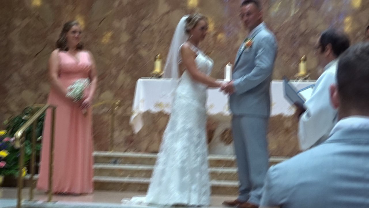 Corey & Sarah tying the knot