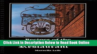 Read Recipes of the Old German Restaurant  PDF Free