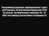 [PDF] Programming Languages: Implementations Logics and Programs: 7th International Symposium