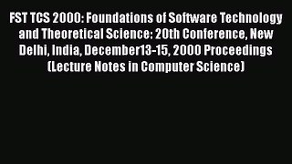 [PDF] FST TCS 2000: Foundations of Software Technology and Theoretical Science: 20th Conference