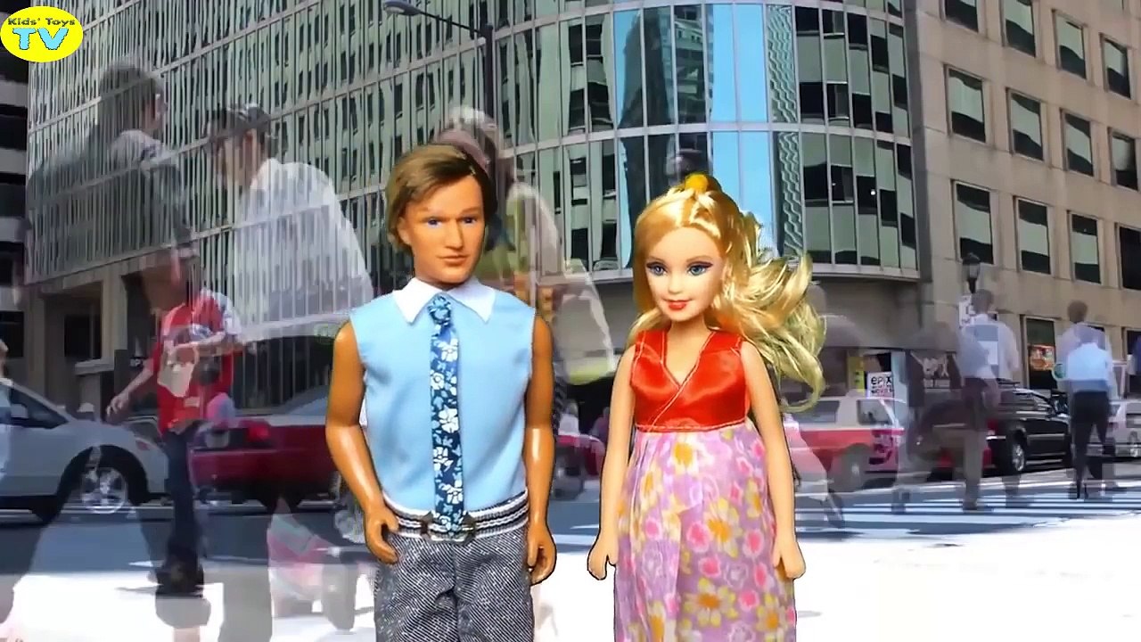 Barbie is pregnant with twins and gives a birth Visit hospital funny video with disney dol