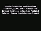 [PDF] Compiler Construction: 16th International Conference CC 2007 Held as Part of the Joint