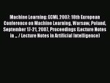 [PDF] Machine Learning: ECML 2007: 18th European Conference on Machine Learning Warsaw Poland