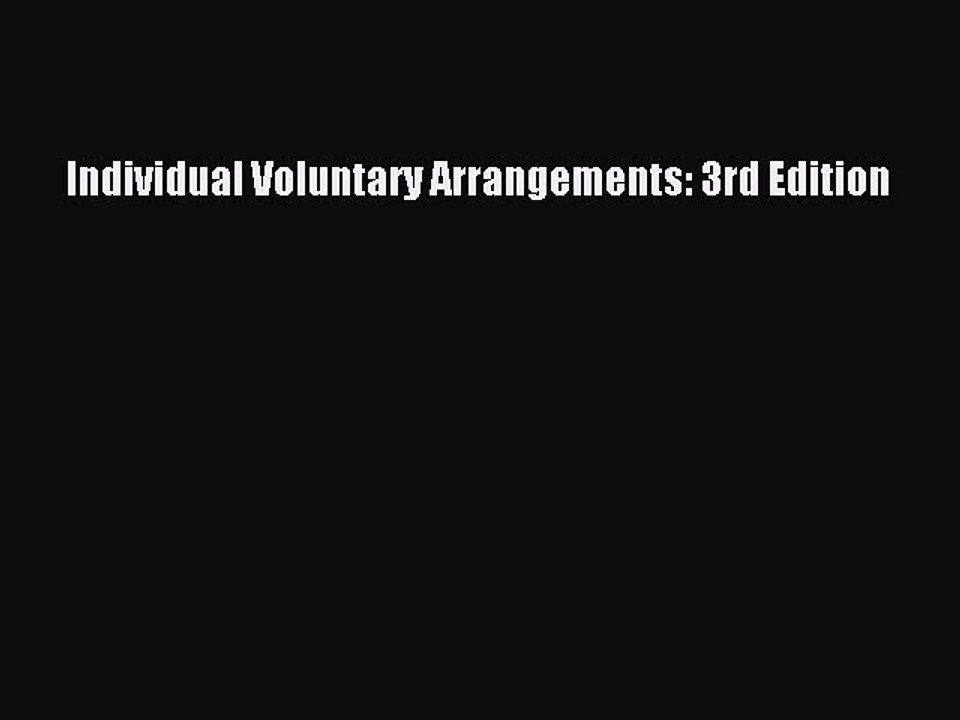 Read Book Individual Voluntary Arrangements: 3rd Edition ebook textbooks