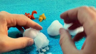 Surprise Eggs Snowball Spider man and animals