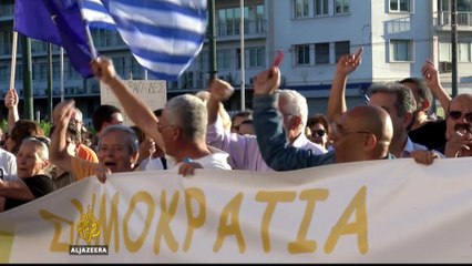 Greece anti-austerity protesters call for government to resign