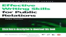Read Effective Writing Skills for Public Relations (Institute of Public Relations PR in Practice)