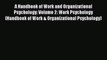 Read A Handbook of Work and Organizational Psychology: Volume 2: Work Psychology (Handbook