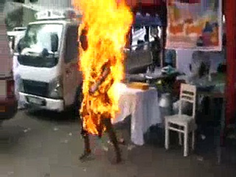 Amazing Suicide with Fire
