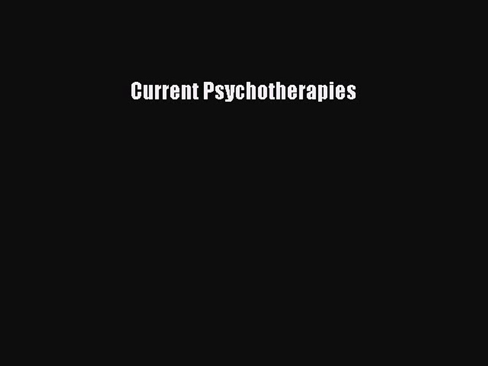 Read Current Psychotherapies Ebook Free