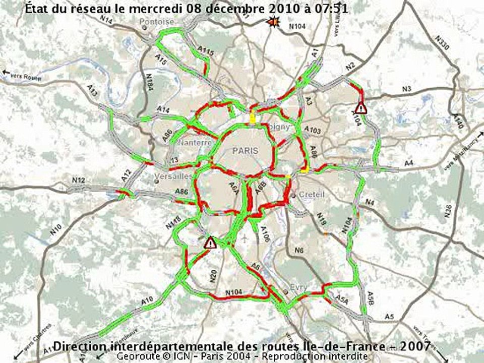 Trafic du 8 décembre 2010