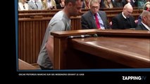 Oscar Pistorius en pleurs marche sur ses moignons devant le juge lors de son procès (Vidéo)