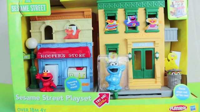 Sesame Street Playset Cookie Monster, Elmo, Oscar The Grouch, Play Doh Rubber Ducky Figurine Town