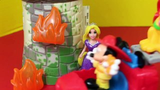 Mickey Mouse Firehouse ❤ Peppa Pig House Fire ❤ Toys Disney Play Doh