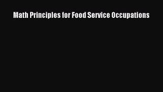 Download Math Principles for Food Service Occupations PDF Free