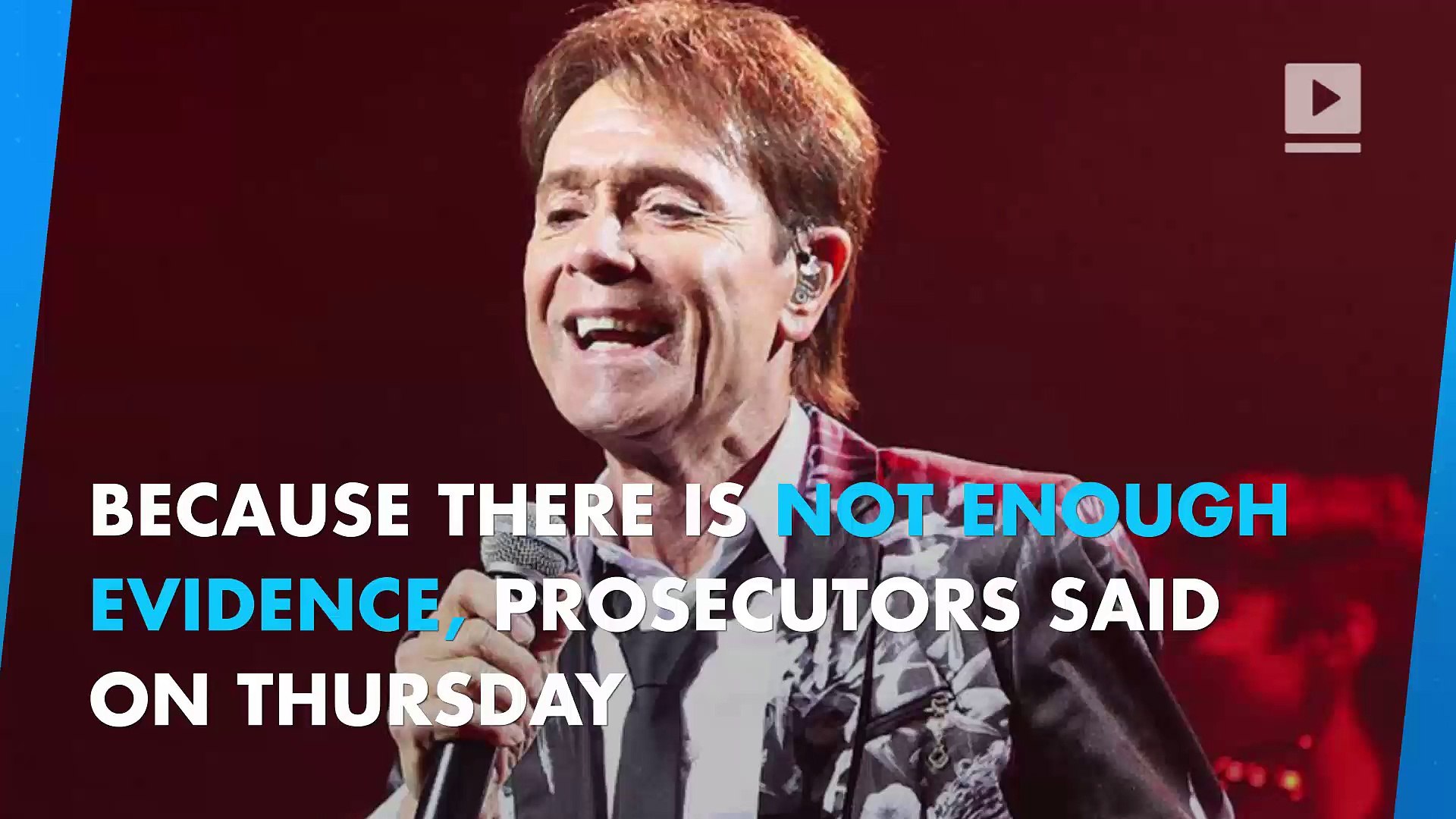⁣UK singer Cliff Richard will not face sex crime charges