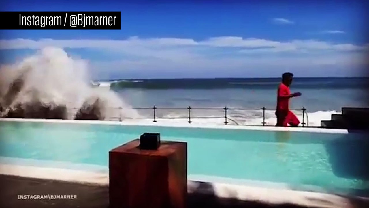 Des vagues impressionnantes frappent le sud de Bali en Indonésie