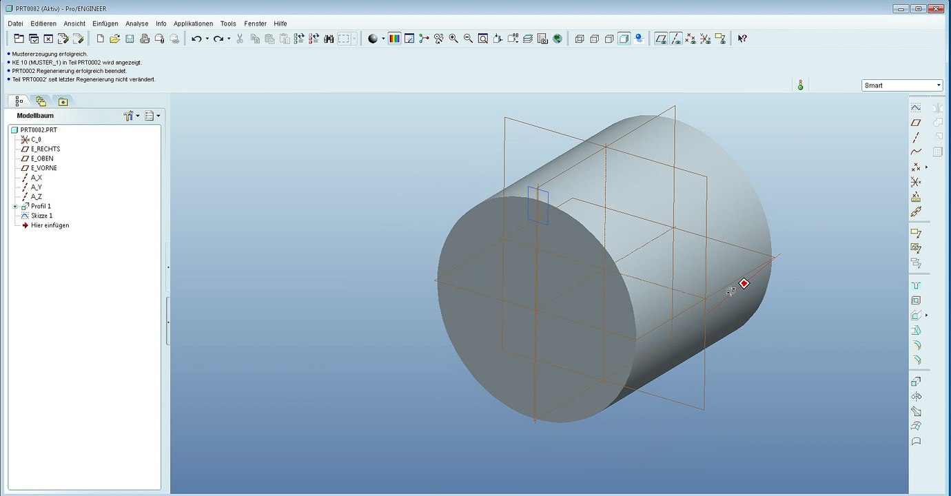 Radiales Muster in Pro-Engineer Wildfire 5.0
