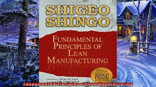 For you  Fundamental Principles of Lean Manufacturing