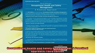 Popular book  Occupational Health and Safety Management A Practical Approach Third Edition