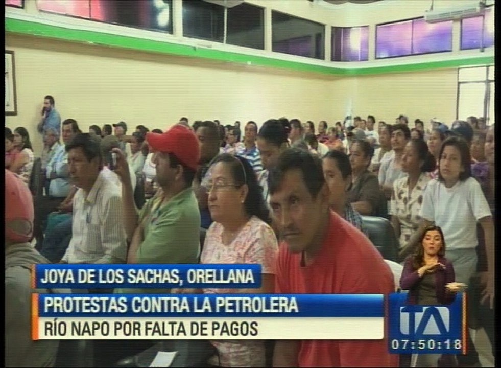 Continúan las protestas en contra de la petrolera Río Napo por falta de pagos