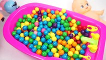 Learn Color BabyDoll Peppa Pig BathTime Bubble Gum Ball For Tuddler Videos Kids
