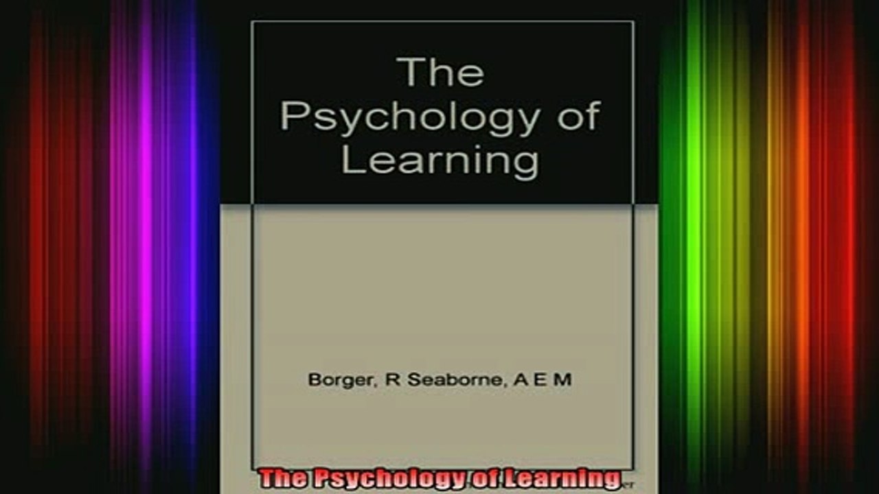 READ book  The Psychology of Learning Full EBook