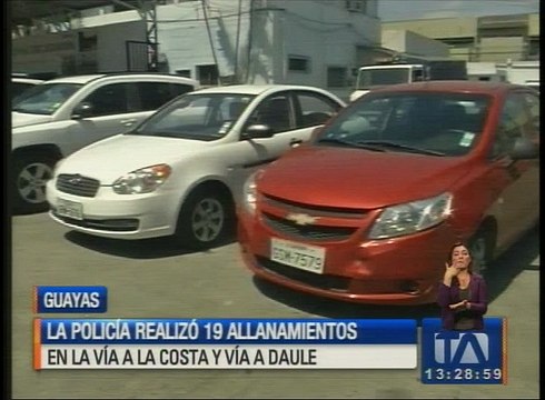 La policía realizó 19 allanamientos en la vía a la costa y en la vía a Daule