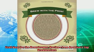 best book  Craft Beer for the Homebrewer Recipes from Americas Top Brewmasters