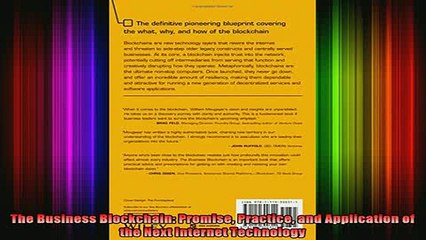 READ book  The Business Blockchain Promise Practice and Application of the Next Internet Technology Full Ebook Online Free