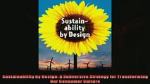 For you  Sustainability by Design A Subversive Strategy for Transforming Our Consumer Culture