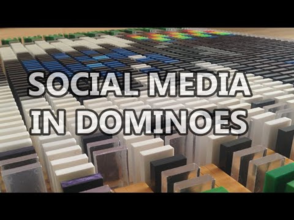 Guy Creates Social Media Logos Using 17,000 Dominoes