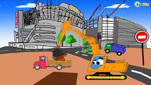 ✔ Carritos Para Niños. Excavadora. Caricaturas de carros / Dibujos animados educativos ✔