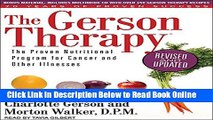Download The Gerson Therapy: The Proven Nutritional Program for Cancer and Other Illnesses  Ebook