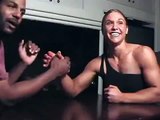 Girl With Muscles Armwrestling Guy