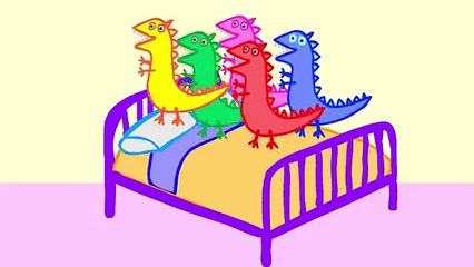 Five little Dinosaurs jumping on bed Peppa Pig Ballerina new episode Parody