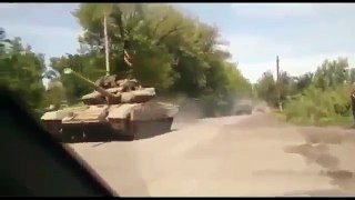 23 июня 2014 Украина Колона Танков и БТР ополченцев